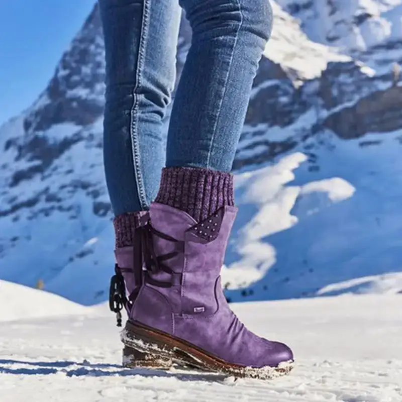 VIP Winter Snow Boots Womens Plus Velvet Warm Ankle Boots High Top Comfortable Thick Bottom Hiking Shoes - Image 4