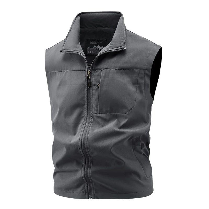 Men Outdoor Cargo Breathable Sleeveless Vest Mens Tactic Casual Fish Vests Coats Man Pockets Sport Loose Cardigan Vest Waistcoat - Image 5