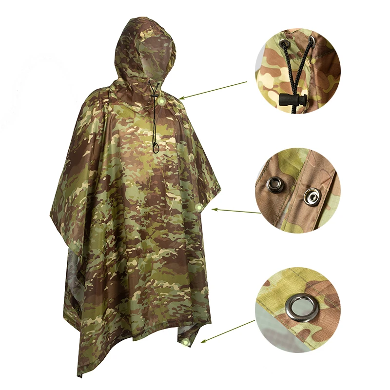 Man Military Impermeable Zipper Camo Raincoat Waterproof Rain Coat Men Raincoat Women Awning The Rain Motorcycle Rain Poncho - Image 5