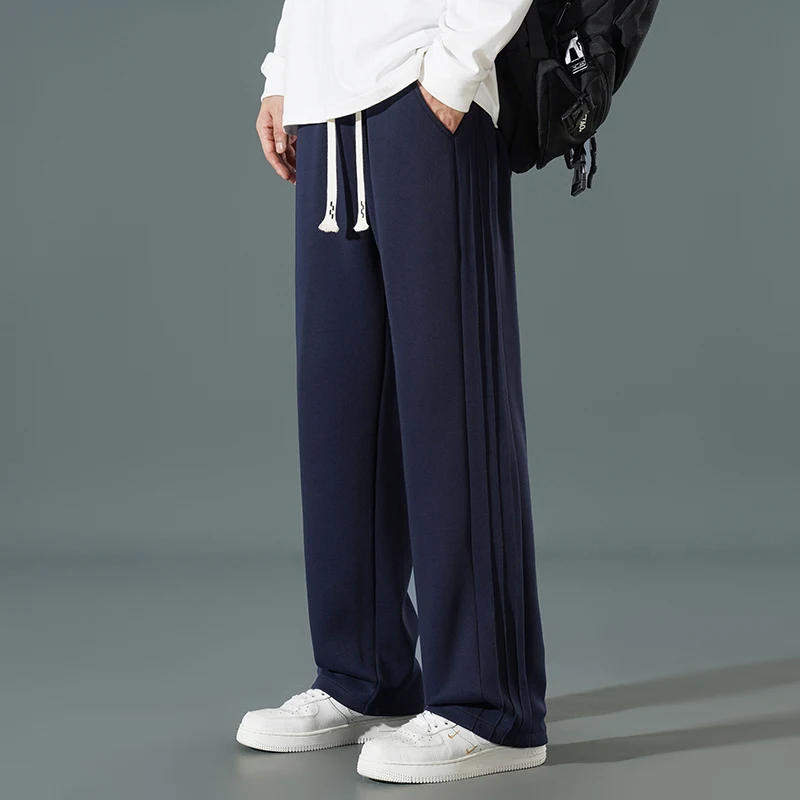 190cm Auntumn Men's Tall Pants Cotton Straight Fit Trousers Teeneeger Male Drawistring Extra Long Length 110 115 Cm Lengthened - Image 5
