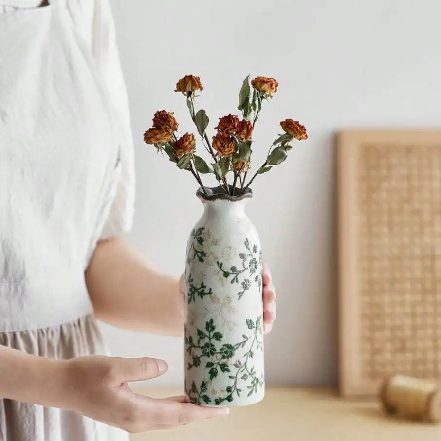 Crackle Ceramic Flower Vase Hydroponic Vase Table Decor Floral Arrangement Valentine's Day Gifts Birthday Graduation Gift - Image 6