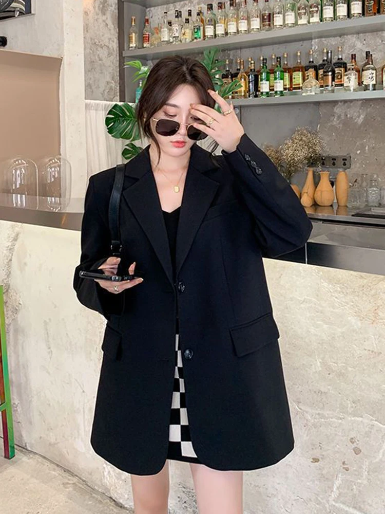 Zoki Back Slit Design Blazer Coats Women Casual Fashion Loose Korean Jackets Streetwear Chic Long Sleeve All Match New Suit Tops - Image 5
