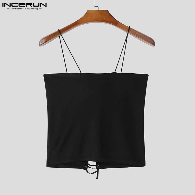 Sexy Fashion Stylish Tops INCERUN Men Tight Fitting Drawstring Design Vests Casual Clubwear Male Sleeveless Tank Tops S-5XL 2025 - Image 3
