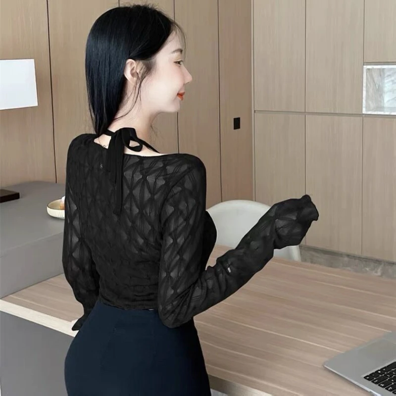 Summer Thin Sun-proof Cardigans Women Crochet Midriff-baring Tops Short Leisure All-match Y2k Korean Style Daily Slim Fashion - Image 6