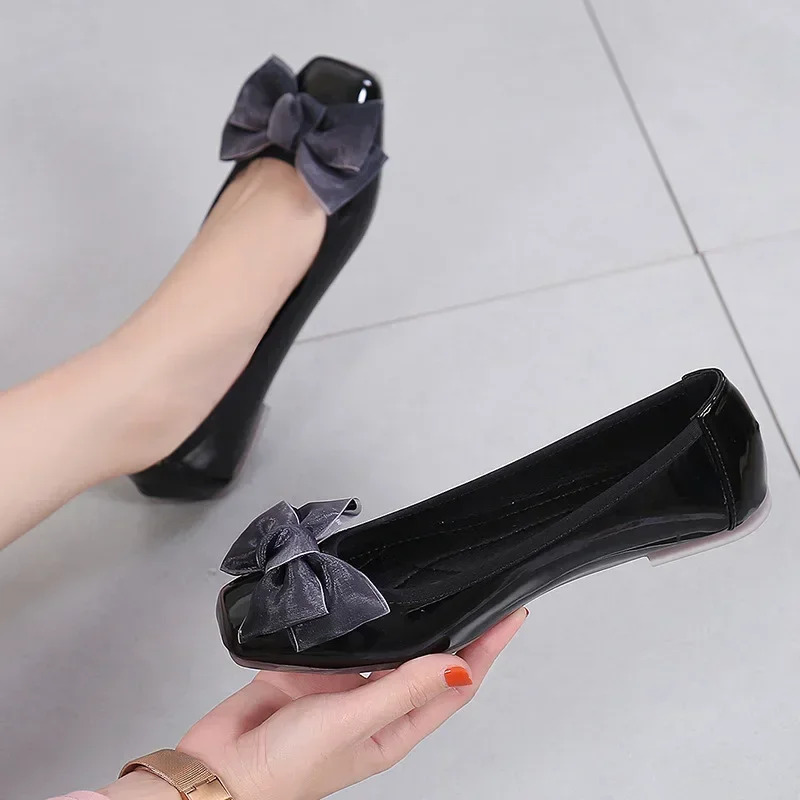 New 2025 Spring Shoes Women Flats Soft Butterfly knot Office Lady Shoes Black Pink Red Big Size 42 DX067 - Image 4