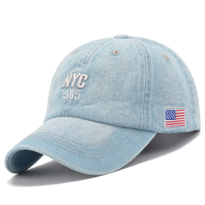 2024 Denim Baseball Cap Men Women Embroidery Letter Jeans Snapback Hat Casquette Summer Sports Hip Hop Cap Gorras Unisex hats - Image 6