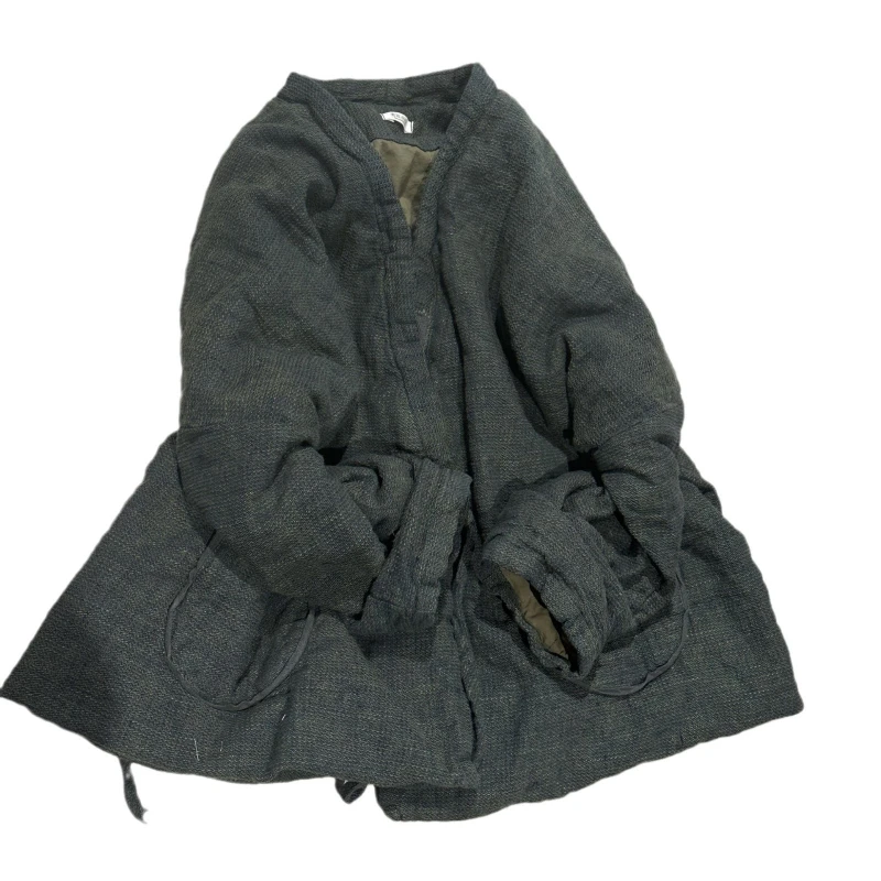 Winter Women Vintage Robe Trench Padded Cotton Cardigan Japanese Streetwear Loose Causal Kimono Parkas Coat Women Outerwear - Image 5