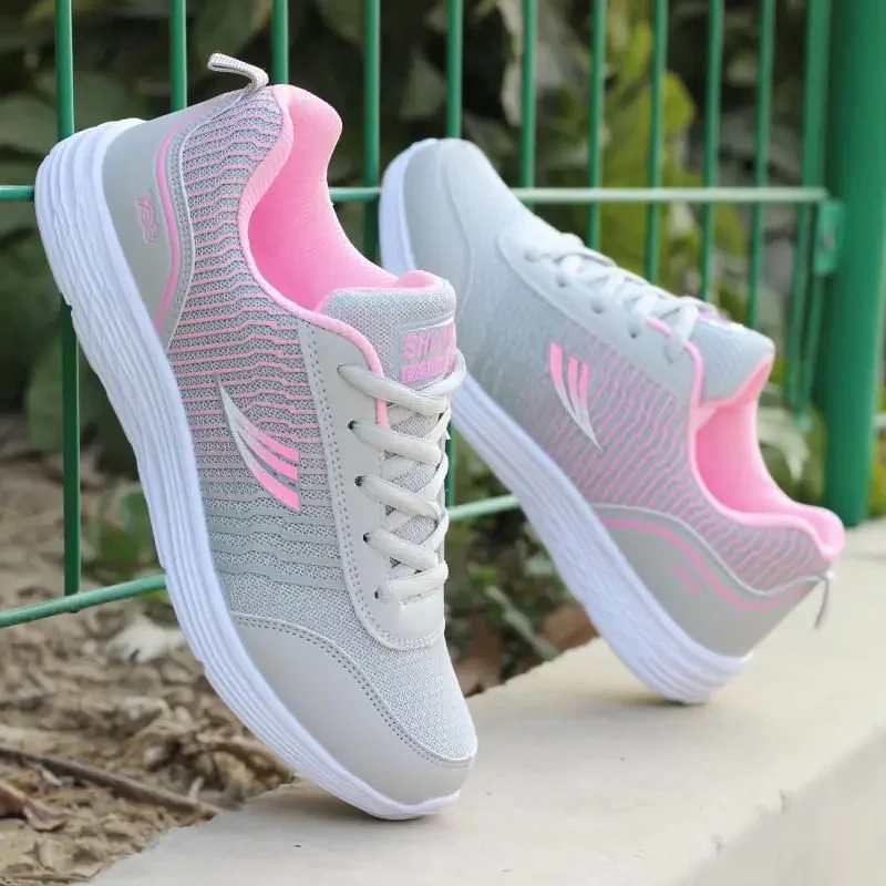 Spring and Autumn Ladies Daily Women's Shoes Casual Sports Korean Fashion Breathable Flat Bottom Running Light Travel Sneakers - Image 3