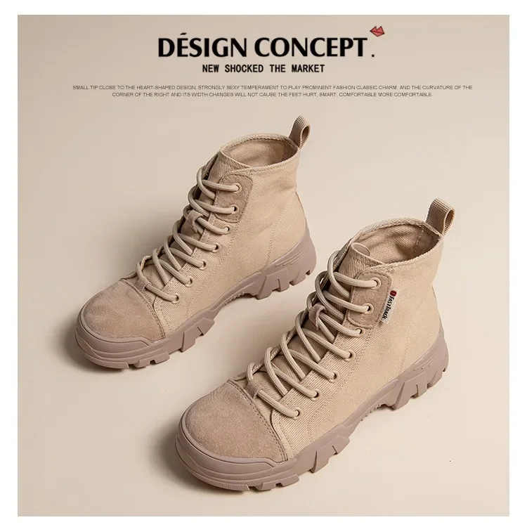 Summer new women's fashionable walking boots, leather breathable ultra-thin hiking boots, thick soled casual sports hiking boots - Image 4