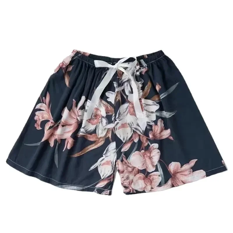 Summer Women Casual High Waist Shorts Pants Womens Bohemian Beach Lightweight Printed Drawstrings Elastic Waist Lounge Bottoms - Image 3