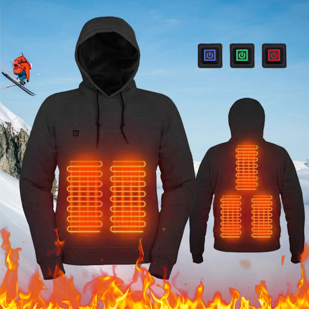 5 Heating Zones Heated Jacket Men Women Vintage Gothic Cozy USB Rechargeable Long Sleeve Streetwear Loose Coats Soft 3 Levels - Image 6