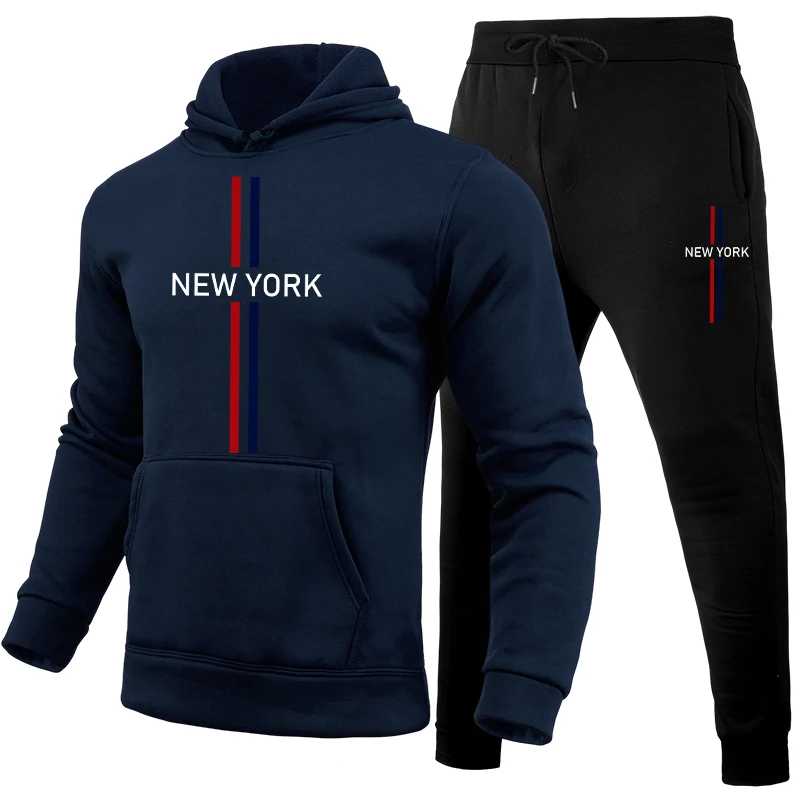 New Mens Tracksuit Printing Casual Hoodies Sweatshirts Sweatpants 2 Pcs Set Sports Jogging Mens Clothing 2025 Popular Streetwear - Image 5