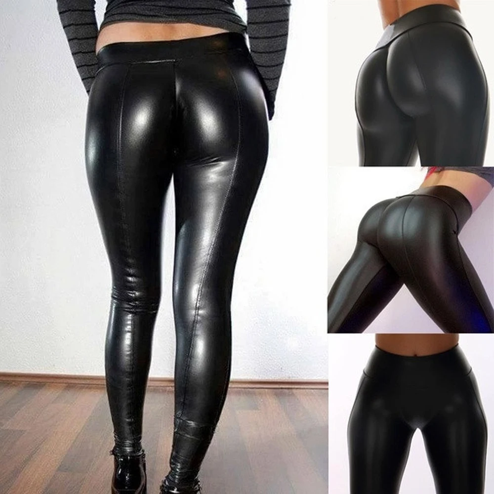 New pu Leather Pants Leggings High Waist Women Sexy Elastic Skinny Push Up Leggings Stretch Jeggings Women Legins drop shipping - Image 3