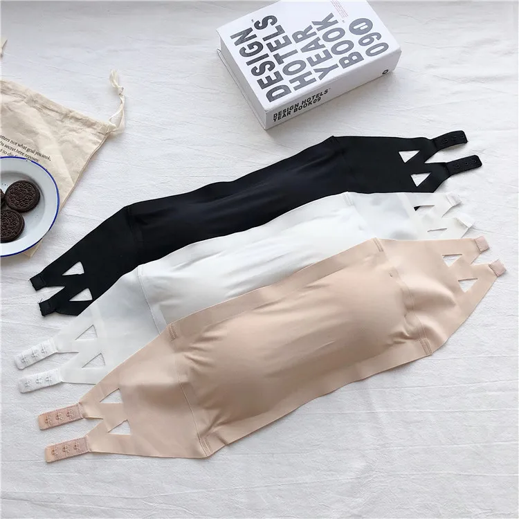 Ice Silk Strapless Bra Girls Seamless Crop Tube Top Bralette for Women Sexy Soft Bras Large Size Bustier Tops Summer Underwear - Image 6