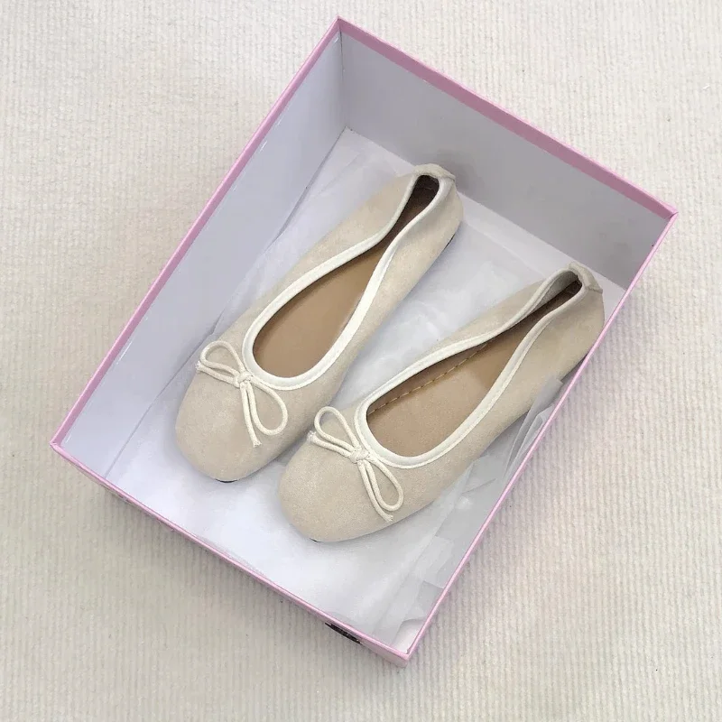 Soft Leather Ballet Flats Shoes Women Bow Tie Casual Streetwear Slip on Basic Loafers Spring Autumn Office Ladies Shoes New 2025 - Image 5