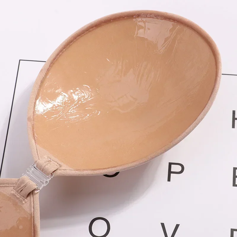 1/2Pcs Sexy Women Invisible Push Up Bra Self-Adhesive Silicone Bust Front Closure Sticky Bra Black Skin Backless Strapless Bra - Image 4