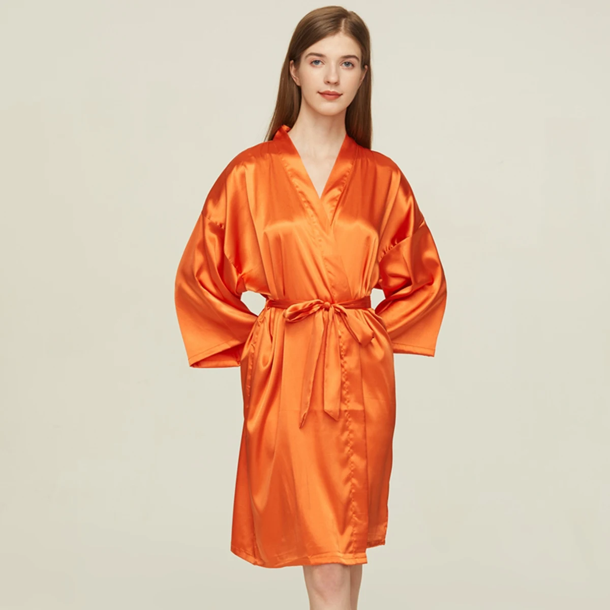 Satin Silk Robes Wedding Bathrobe Bride Bridesmaid Gown Women Clothing Sleepwear - Image 3