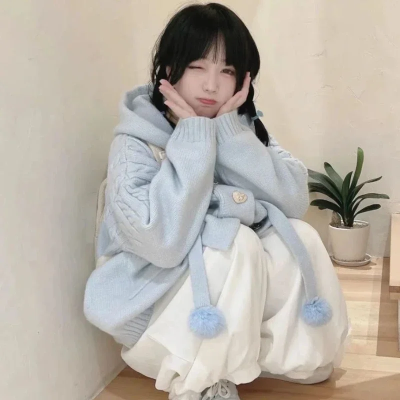 Sweaters Cardigan Women Baggy Preppy Girlish Sweet Kawaii Clothes Japanese Stylish High Street Gentle Designer Knitwear Autumn - Image 5
