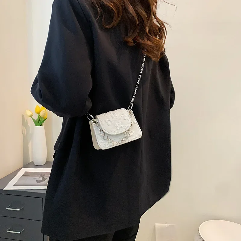 Mini Luxury Crossbody Bags for Women Solid Color Small Shoulder Messenger Bag Casual Ladies Chain Shopper Handbags Purse - Image 4