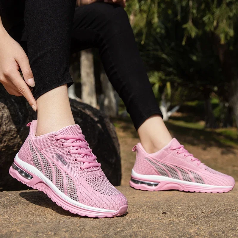 Pink Mesh Running Shoes for Women Comfortable Female Sports Training Sneakers Air Cushion Athlete Jogging Shoes Girl Big Size 42 - Image 6