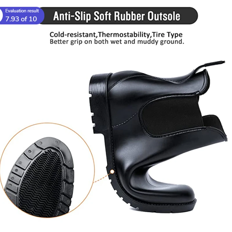 Litfun Women Chelsea Rain Boots Shiny Ankle Boots Waterproof Upper Toe Elastic Band Low Sole Fashion Non-slip Comfortable Boots - Image 4
