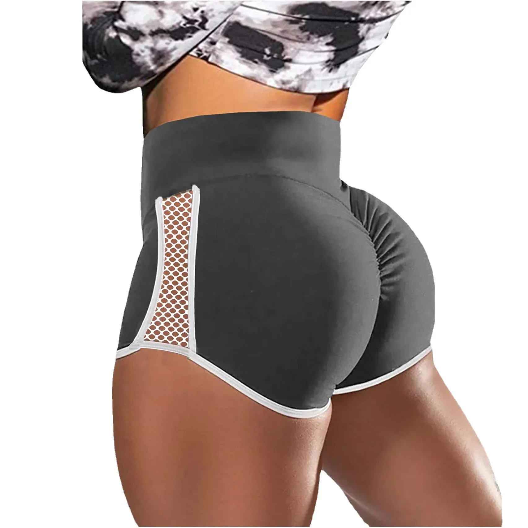 Women Sport Shorts High Waist Push Up Booty Workout Short Sexy Tummy Control Yoga Tights Openwork Fitness Hip Lifting Sportswear - Image 6