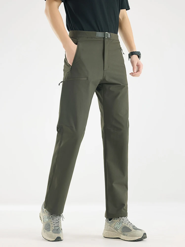 Men's Quick Dry Casual Pants with 4 Zip Pockets Outdoor Stretched Nylon Lightweight Golf Pants Slim Fit Walking Cargo Trousers - Image 4
