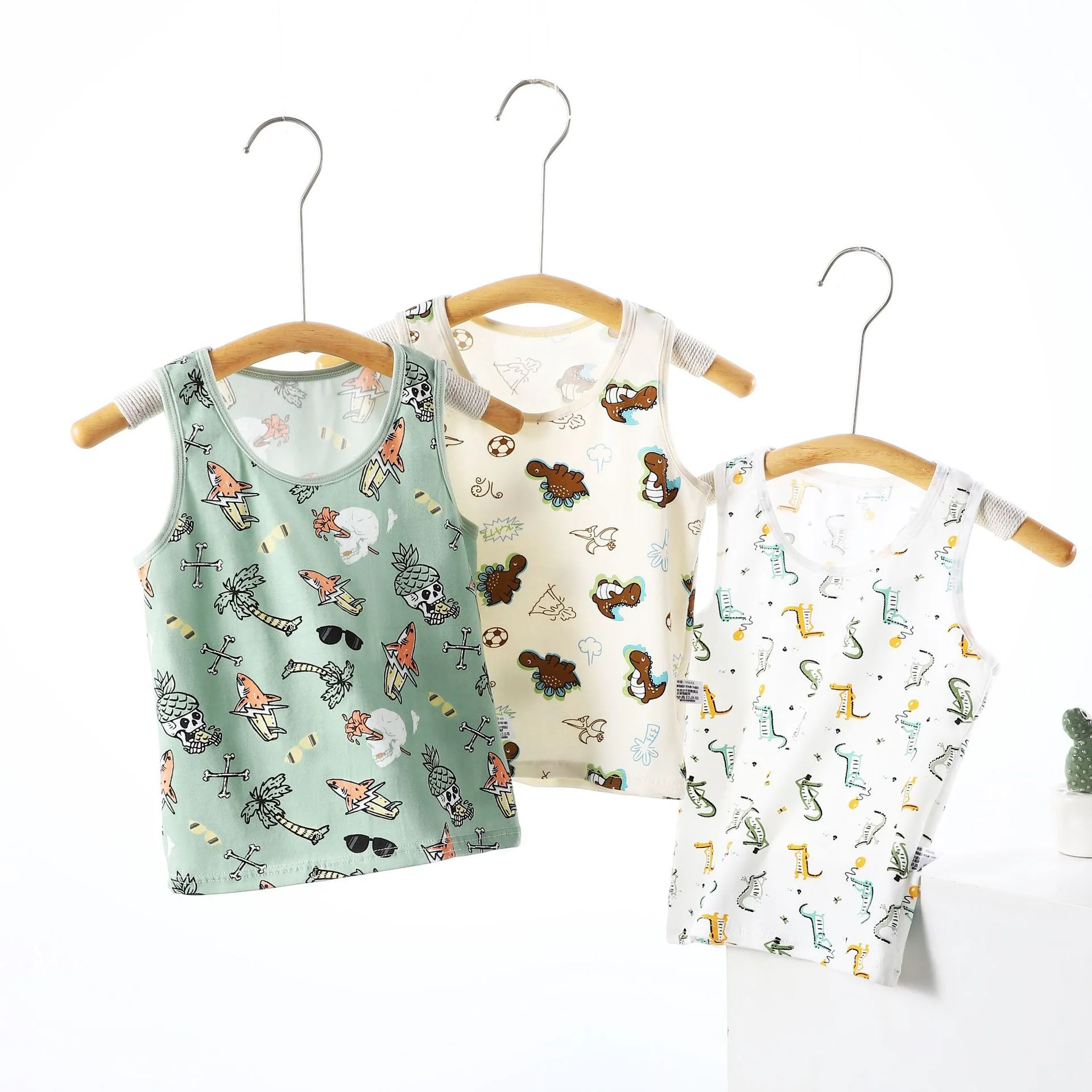 Boys Tank Tops Summer Sleeveless T-shirt for Kids Cartoon Print Teenager School Tops Cotton Toddler Undershirts Baby Tees - Image 4