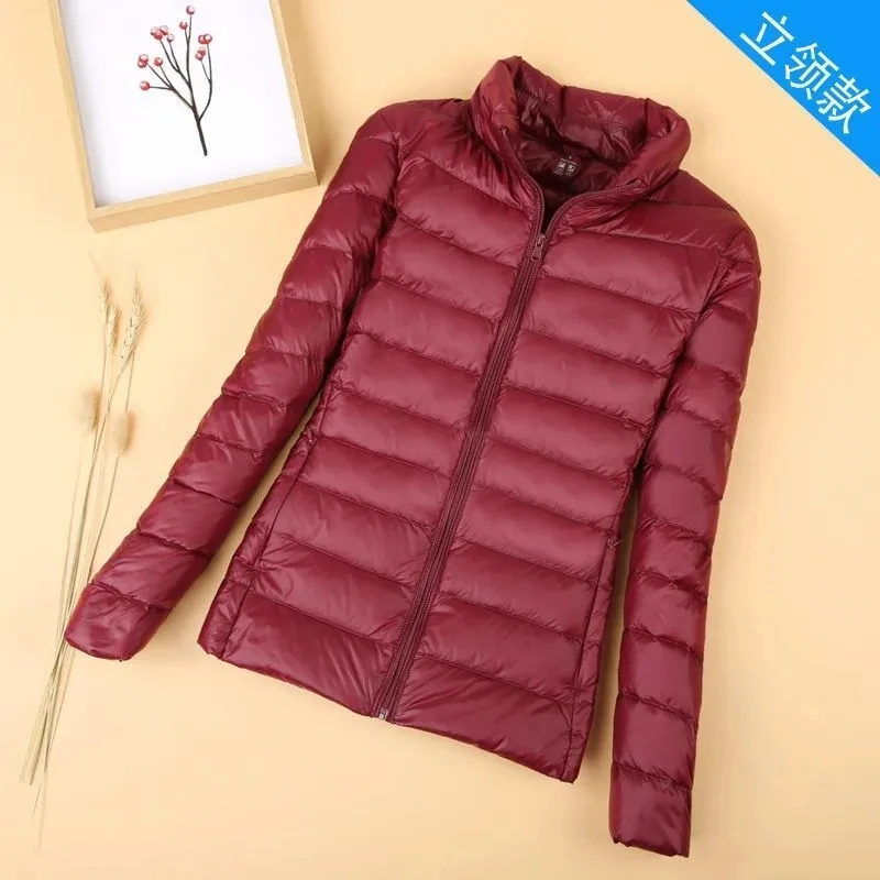 Spring 2024 New Women's Light Coat Down Parkas Female hooded Short Jacket Stand Cotton Padded Collar Plus Slim Cotton Overcoat - Image 3