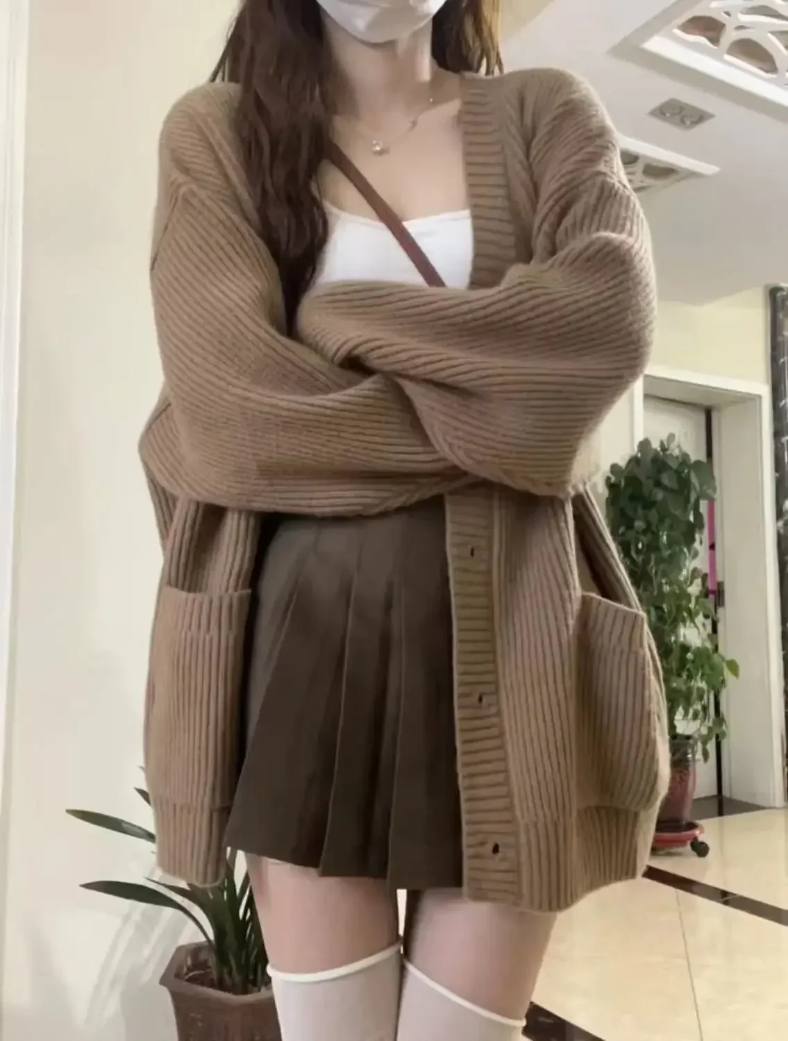 Women's Cardigan Sweater Women Grey Beige Camel Knit Korean Style Popular Autumn Fashion Women's Clothing 2024 Trend Outerwear - Image 2