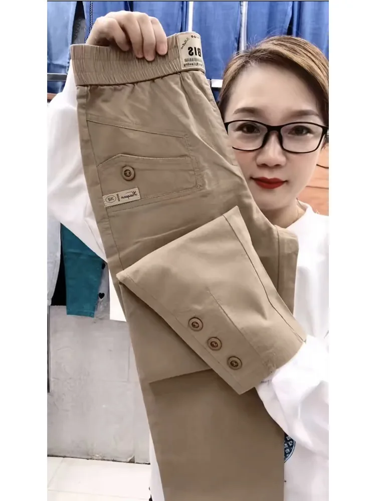 Women Cotton Linen Harun Pants Summer Loose New 2023 Ladies High Waist Versatile Thin Slim Casual Pants Female Nine-Point Pants - Image 3