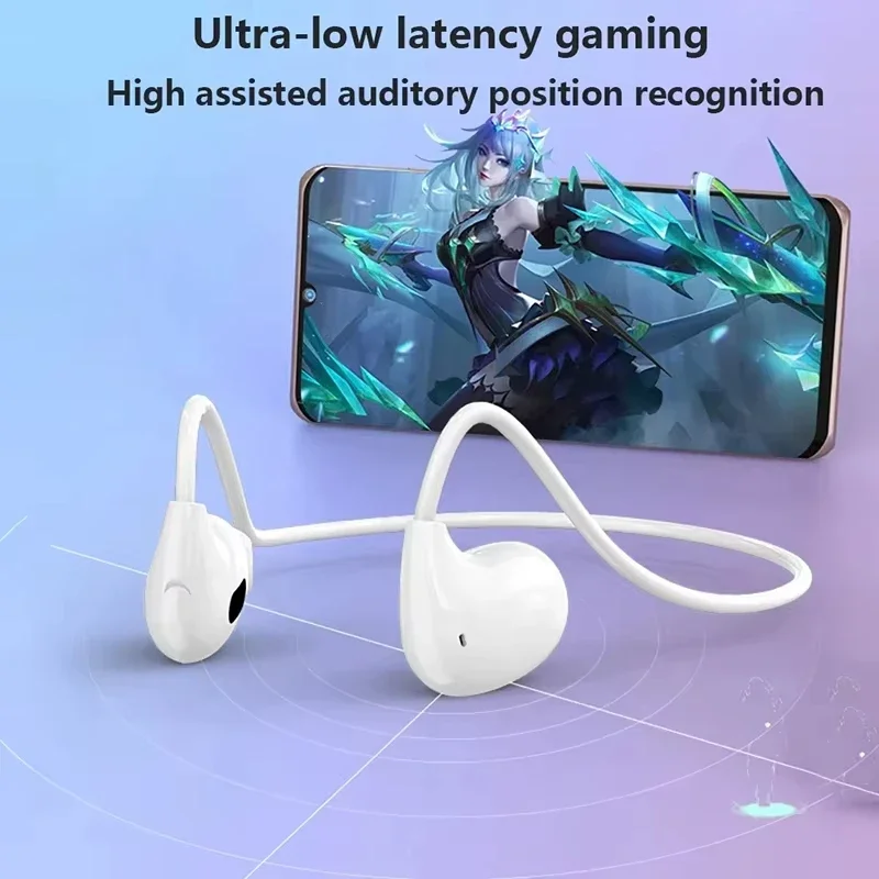 Wireless Bluetooth 5.3 Headphones Air-Conduction Waterproof Headset Stereo Over-Ear Sports Earphones Earbuds with Mic - Image 3