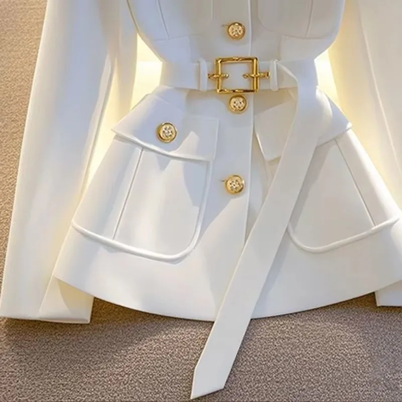 Women Blazer Coat New 2025 Autumn Long Sleeve Casual Single Breasted Elegant Office Waist Ladies Suit Jacket Lady Outerwear Tops - Image 6