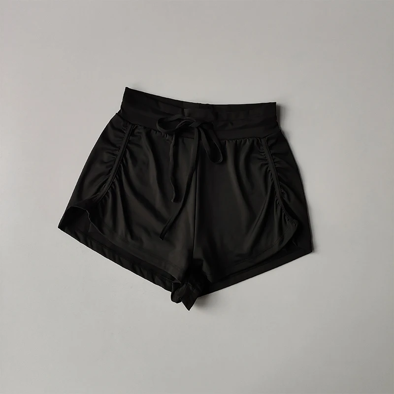 Sports Shorts for Women's Fake Two-piece High Waisted Drawstring Quick Drying Yoga Running Shorts for External Wear Clothing - Image 4
