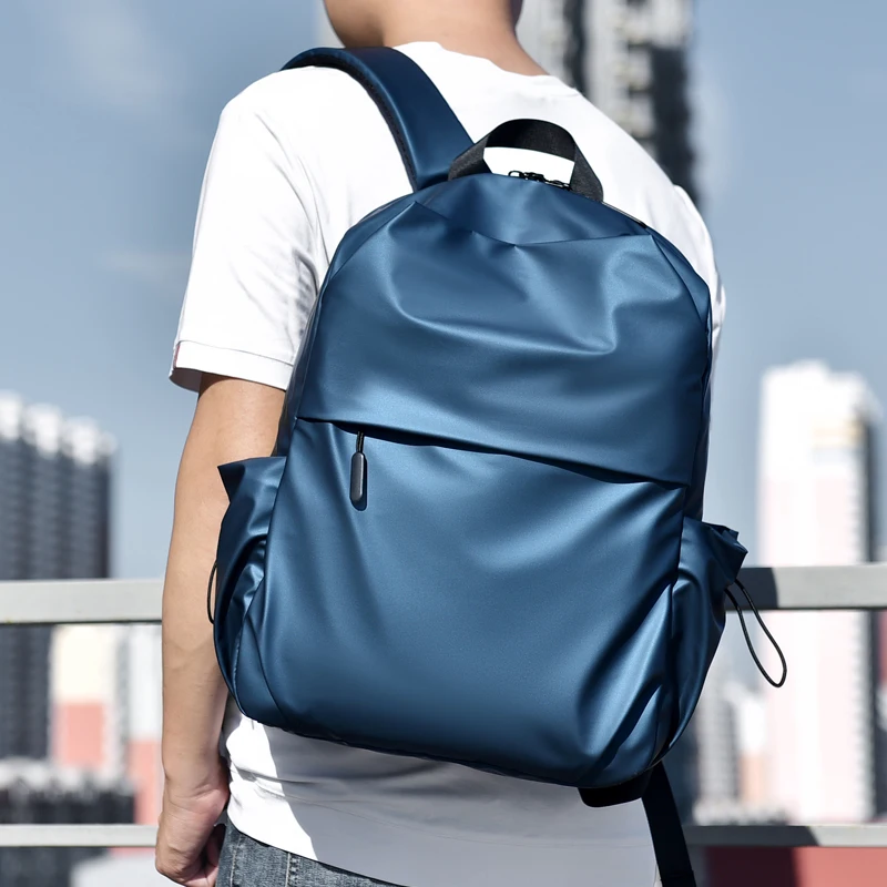 Toposhine String Side Pockets Men's Backpack Black Nylon Waterproof Outdoor Teens Sports Bag Business Travel Package Casual Bags - Image 3