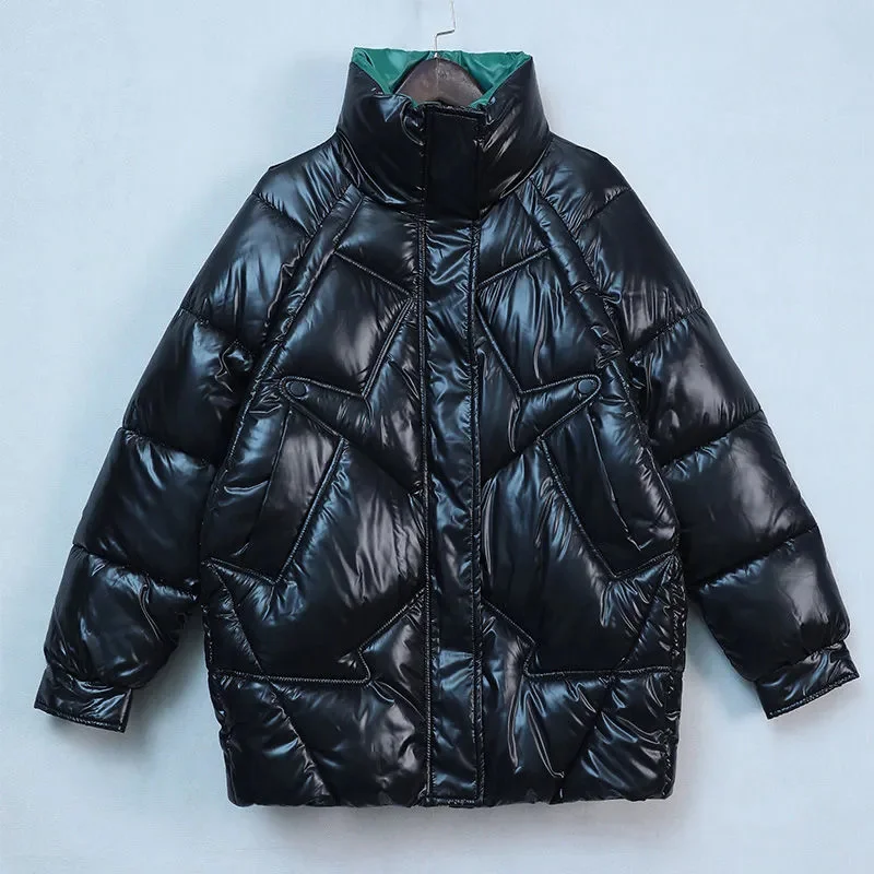 2024Winter New Down Cotton Coat Women's Mid Length Cotton Coat Korean Thicken Outwear Hooded Outcoat Parkas Female Puffer Jacket - Image 6