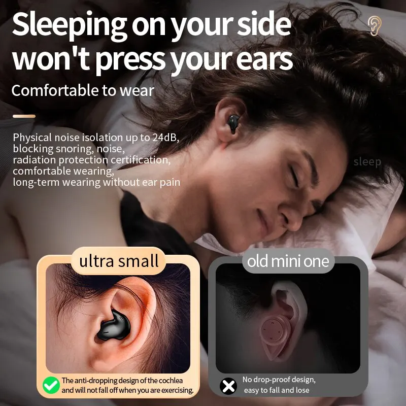 Mini Invisible Sleep Wireless Earphone TWS Bluetooth 5.3 Headphones IPX5 Waterproof Noise Reduction Earbuds Sports Headset - Image 5