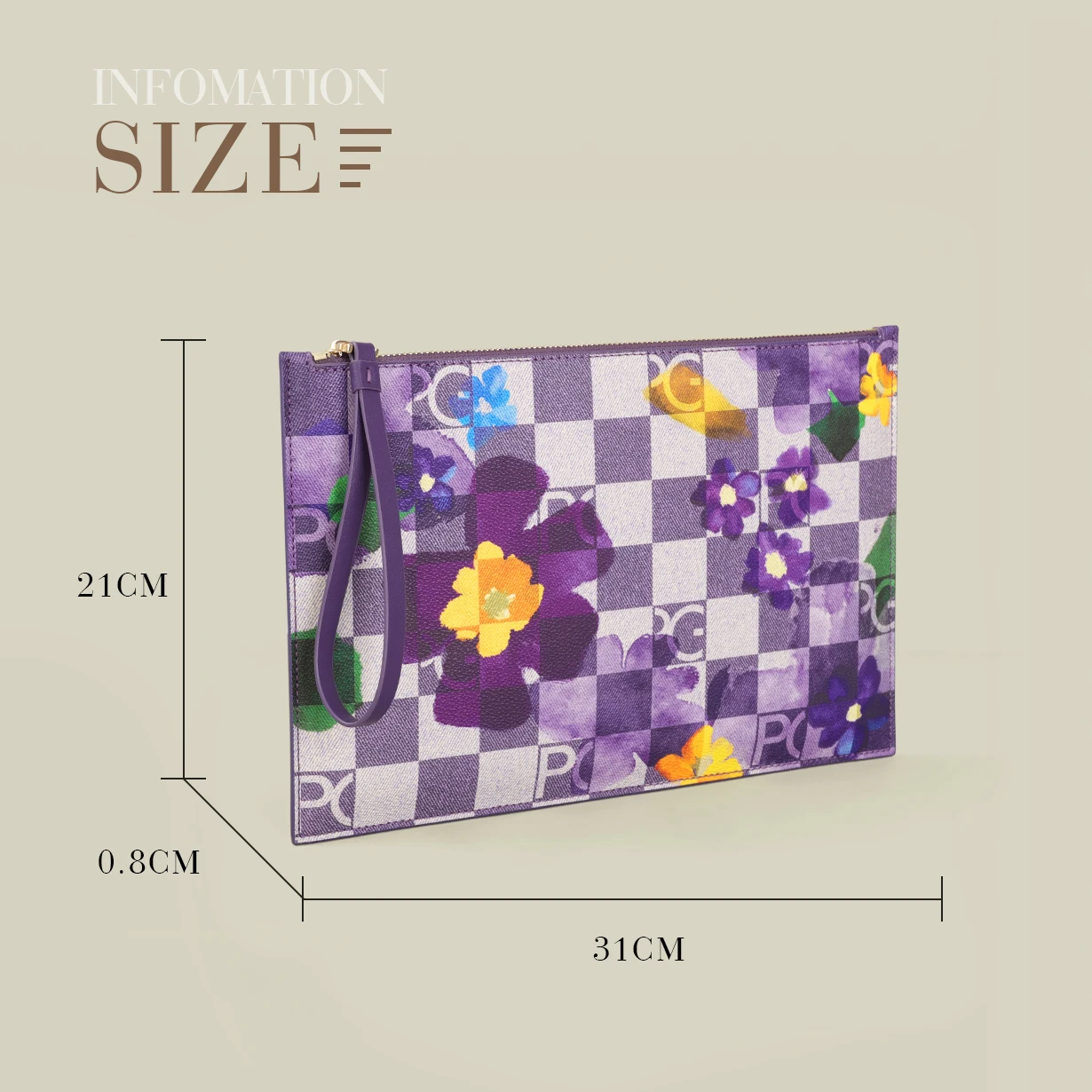 PG Luxury Designer Business Woman Day Clutch High Quality Money Pouch Bag Casual Cardholder Case Phone Handbag - Image 2