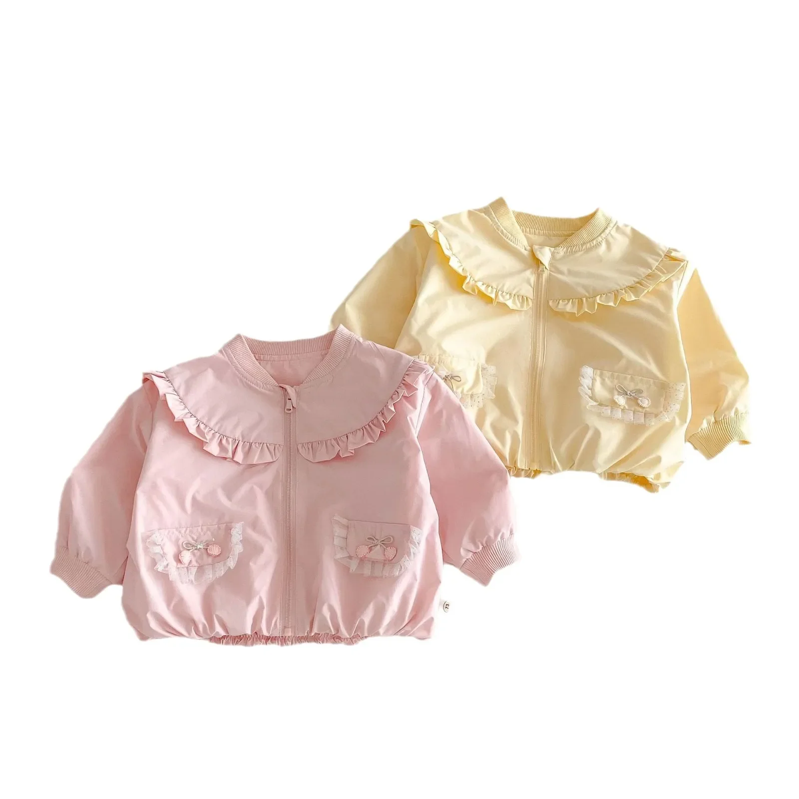 2025 New Spring Korean-Style Toddler Coat for Girls, 0-5 Years - Chic Bow Top, Solid Color, Loose-Fit Baby Spring Jacket - Image 6