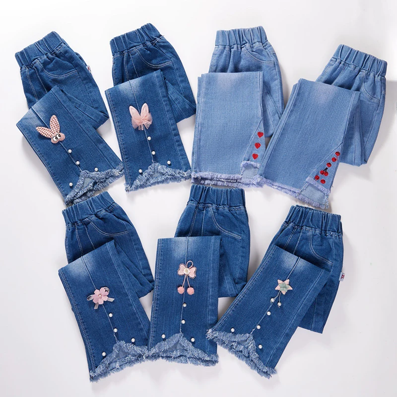 Spring Autumn Kids Baby Girls Cowboy Pants Baby Girls Jeans Casual Girls Jeans Children Clothing Kids Bell-bottoms Jeans - Image 2