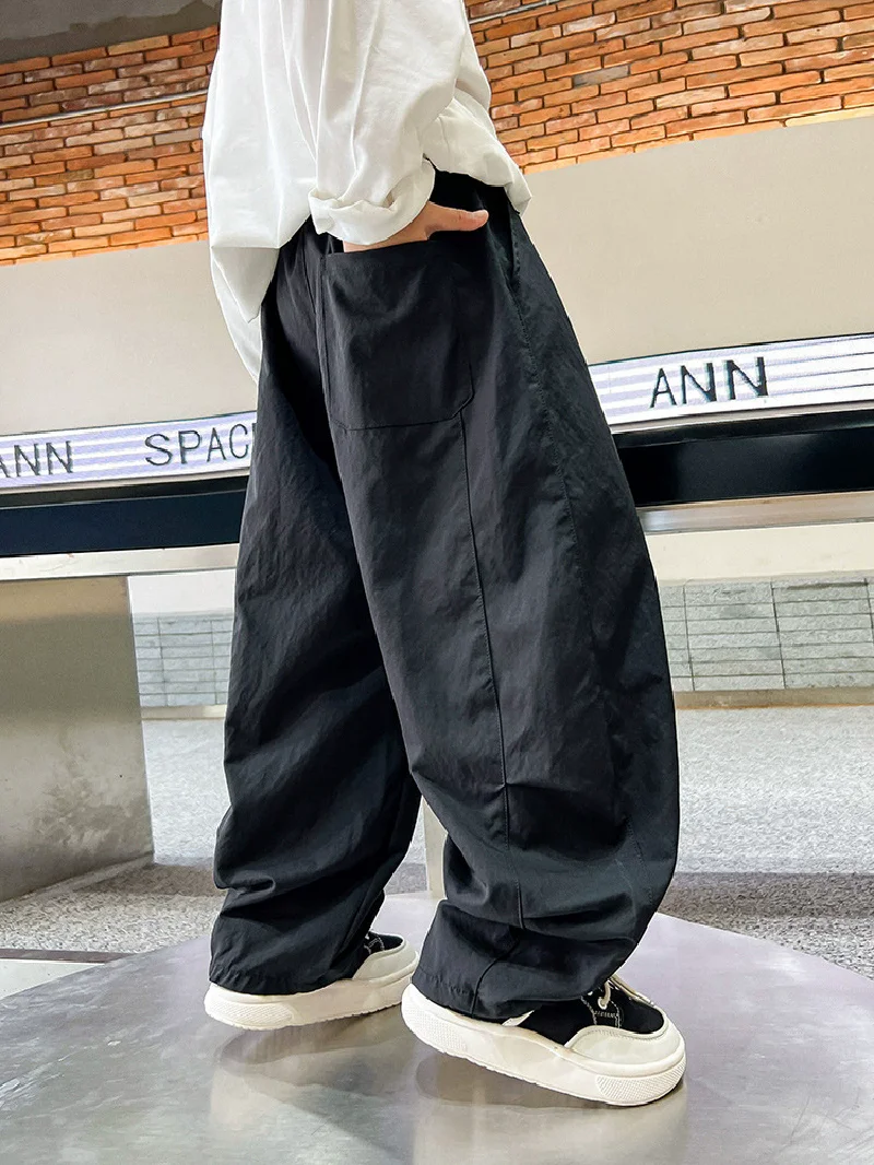 Boys Work Pants Spring Kids Thin Straight Trousers Autumn Fashion Wide-leg Pants Teen Casual Loose Simple Sweatpants 5-14 Years - Image 6