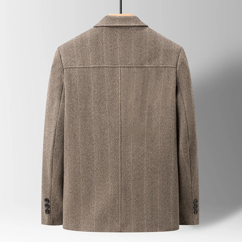 Classic Mens Office Dress Jackets Quality Casual Business Lapel Windbreak Coats Top Autumn Winter Blended Wool Jacket Streetwear - Image 2