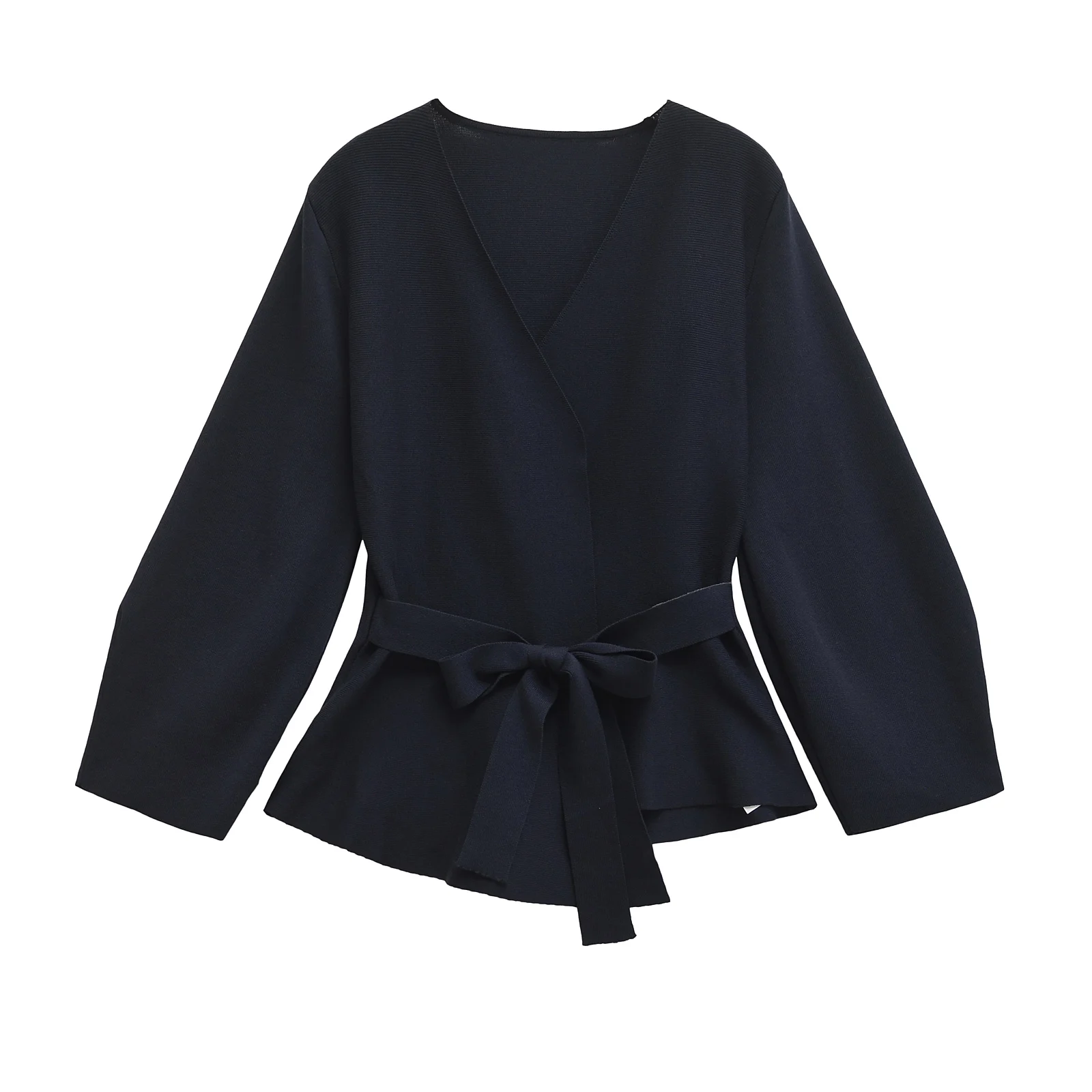 TRAFSHE Spring Women Shoulder Pad Belt Knit Blazer Women Retro V-neck Long Sleeve Versatile Female Coat Women Clothes 9598/128 - Image 2