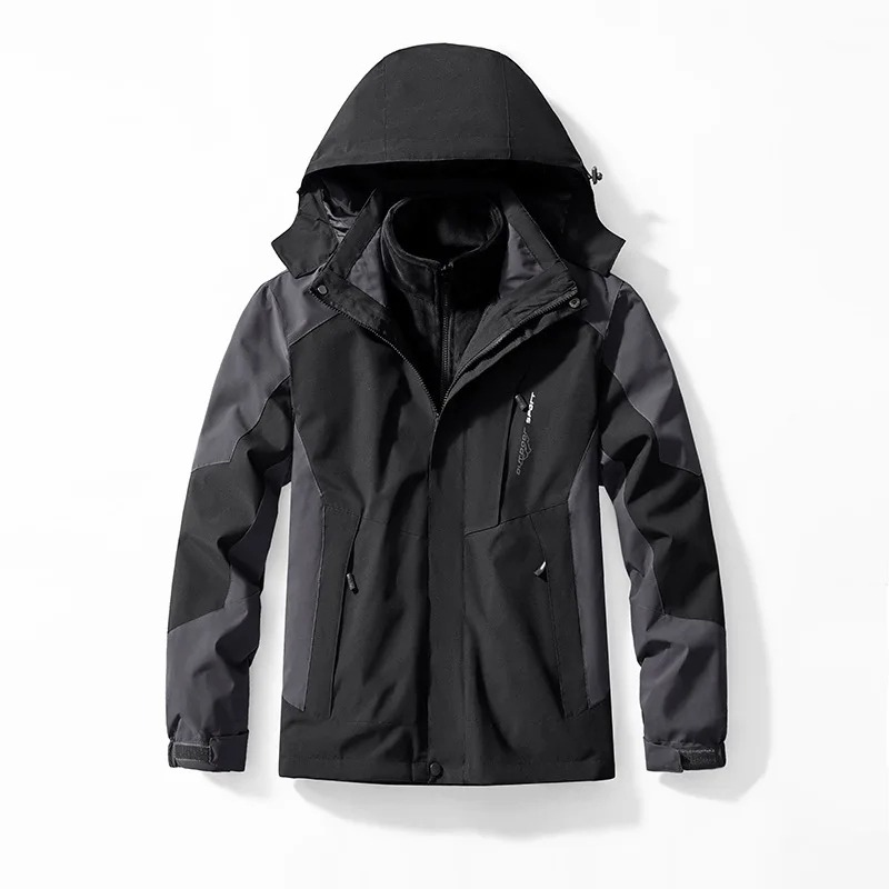 Unisex Two-pieces Sets 3 in 1 Parkas Jackets Male New Arrived Winter Men Outdoor Jacket Waterproof Hiking Coat Windbreaker Coat - Image 5