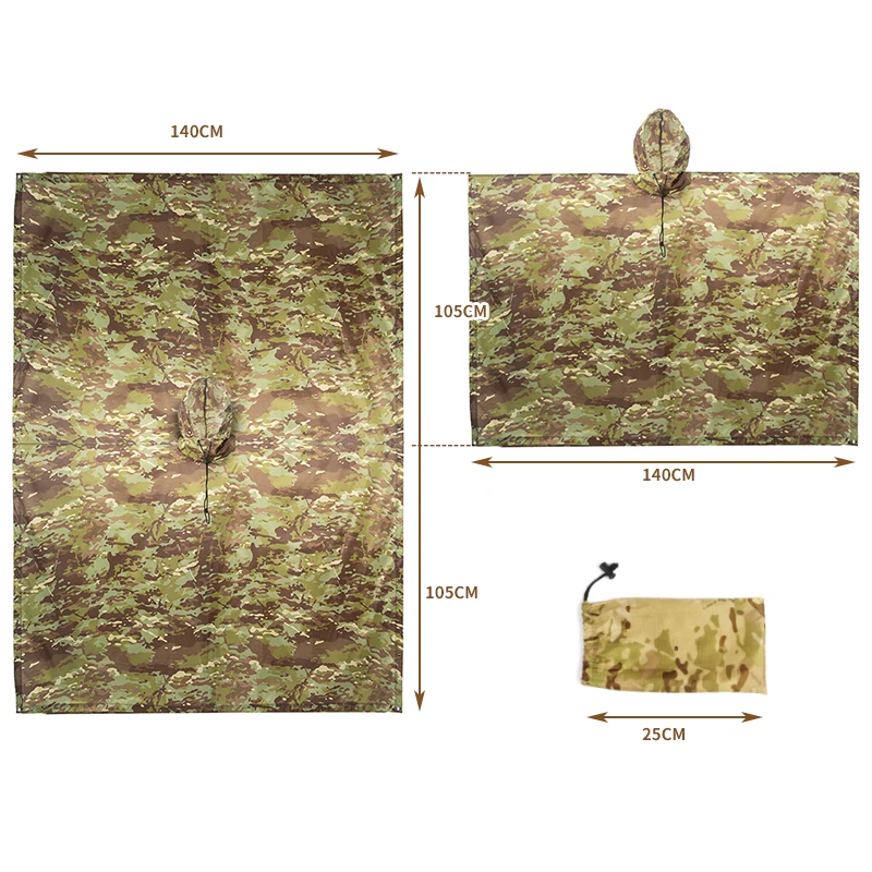 Man Military Impermeable Zipper Camo Raincoat Waterproof Rain Coat Men Raincoat Women Awning The Rain Motorcycle Rain Poncho - Image 3