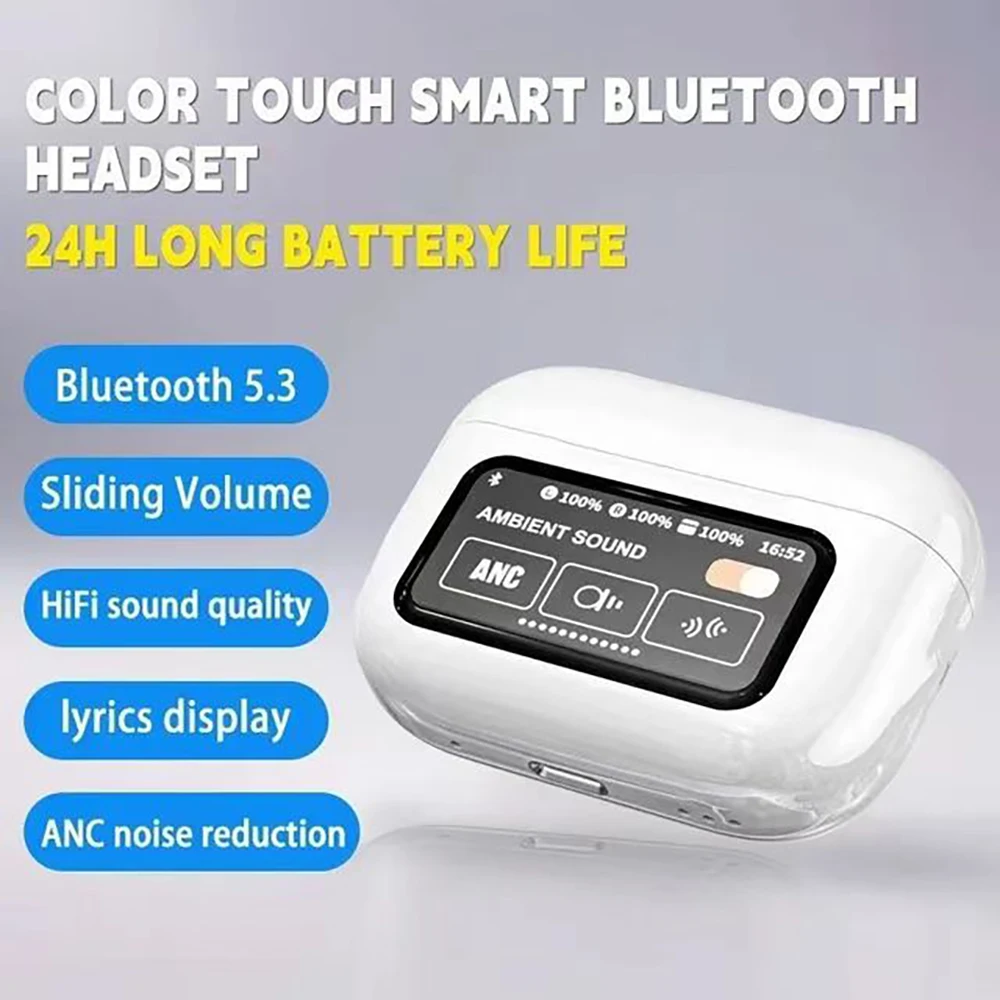 Wireless Bluetooth Sports Headset ANC Active Noise Cancelling Smart Headset LED Screen With Microphone Earbuds For Android/IOS - Image 3