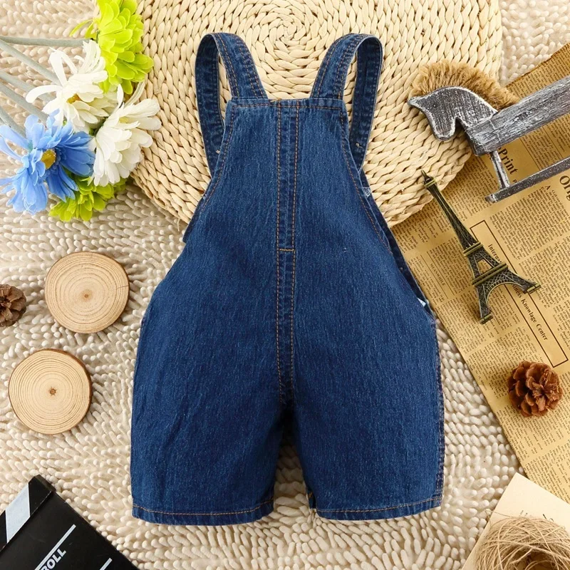 DIIMUU Summer Overalls Shorts Boys Girls Denim Jumpsuits Toddler Clothes Cartoon Boy Casual Jeans Playsuits Baby Bottom Clothing - Image 2