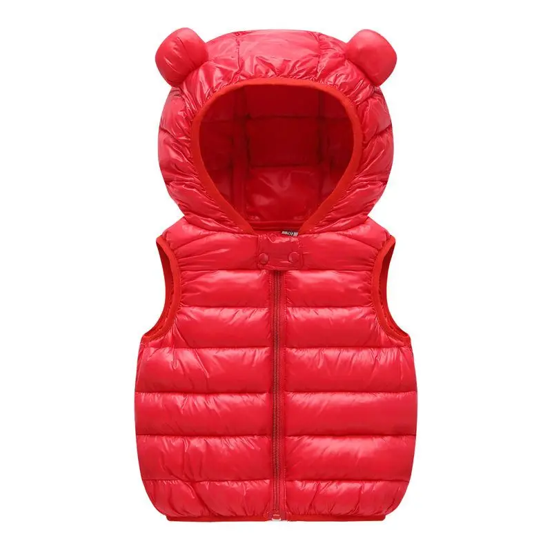 New Baby Boys Girls Warm Down Vest Autumn Winter Cotton Waistcoat With Ears Kids Outerwear Children Clothing Hooded Jacket Vests - Image 2