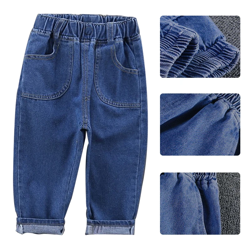 2024 Kids Boys Jeans Classic Black Blue Pants Streetwear Denim Jogger Pant Infant Boy Casual Bowboy Trousers4-10T джинсы детские - Image 5