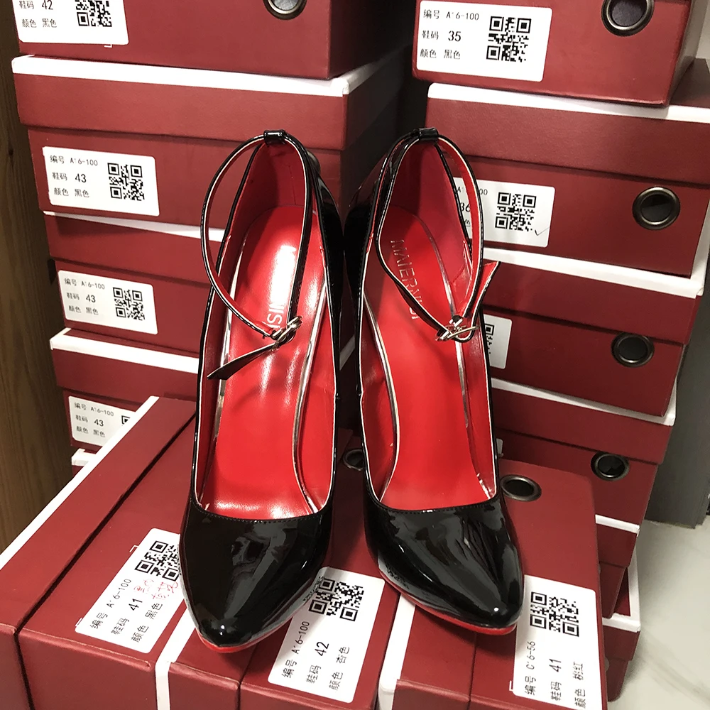 Customize 16cm Extreme Metal High Heels Stilettos Sexy Women Solid Black Red inside Pumps Party Unisex Man Shoes Crossdresser - Image 4